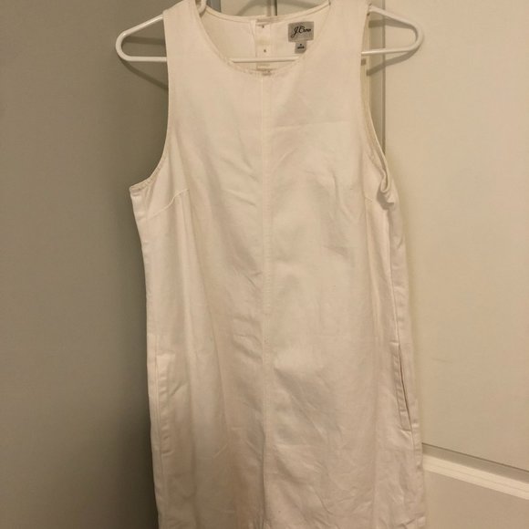 J Crew Denim Shift Dress in White - Picture 2 of 5